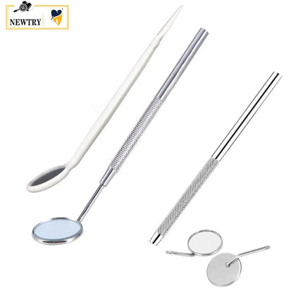 1/5Pcs Stainless Steel Dental Mirror 16cm Oral Hygiene Care Tool Dentist Clinic Teeth Whitening Clean Inspection Mouth Mirror [DEN]