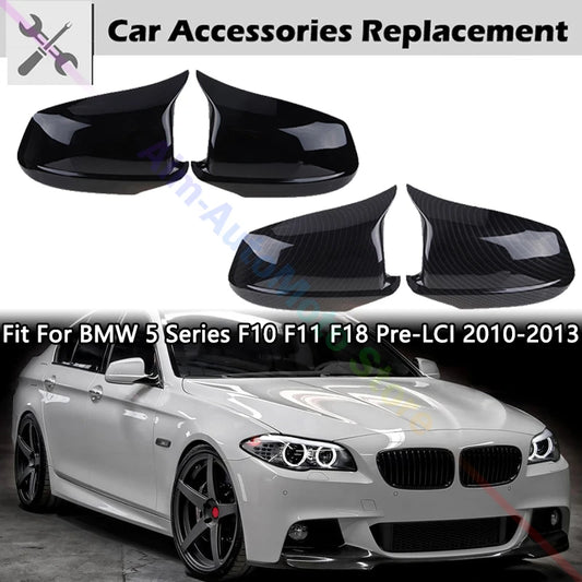 Rhyming Rearview Mirror Cap Side Mirror Cover M Performance Car Accessories Fit For BMW 5 Series F10 F11 F18 Pre-LCI 2010-2013 [BDK]