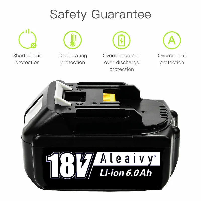 Original BL1860 Rechargeable Battery 6.0Ah Lithium ion Battery for Makita 18v BL1840 BL1850 BL1830 BL LXT Power Tool Battery [BAT]