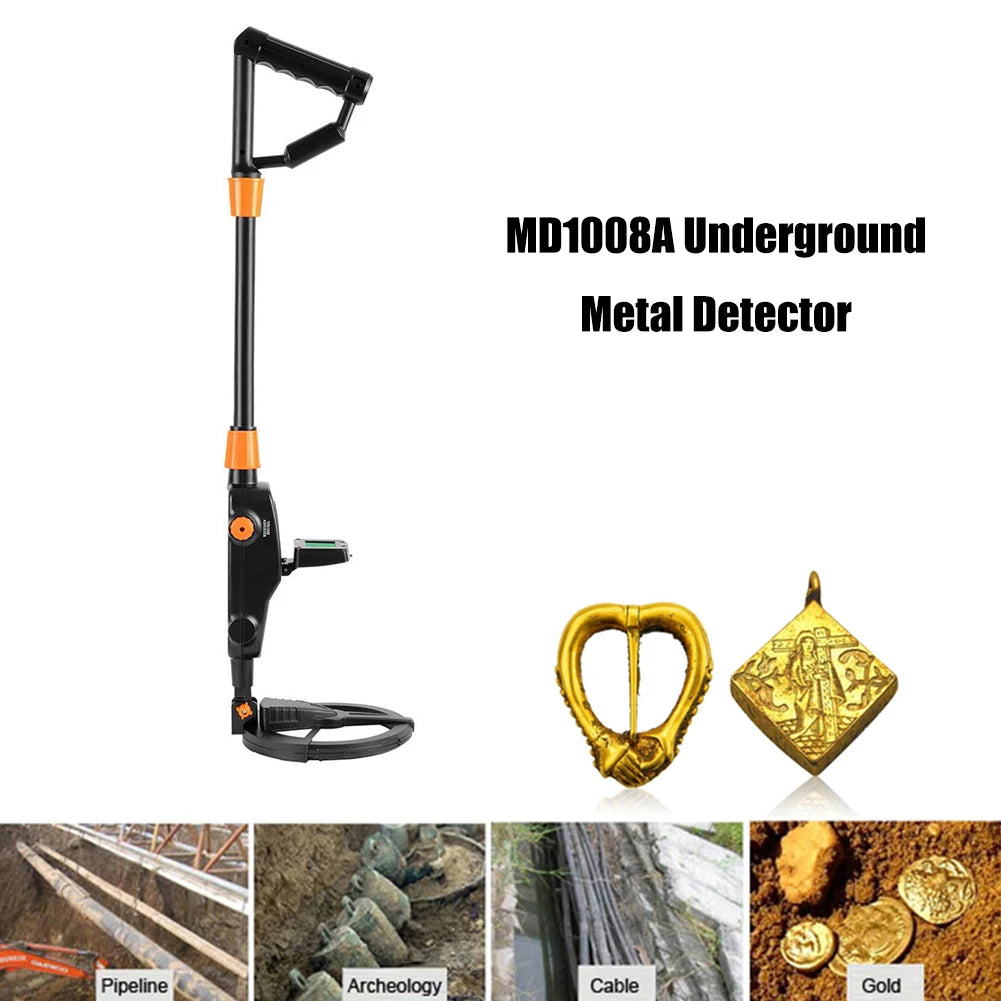 Underground Metal Detector Adjustable Gold Silver Jewelry Treasure W/ LCD Display Waterproof Search Metal Seeker Tool MD1008A [MTL]