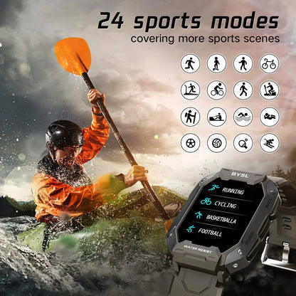 BYSL S20 Smartwatch Men 1.69 Inch HD Screen Bluetooth Call Sport Fitness 5ATM Waterproof Tracker Sleep Monitor Smart Watch [SWH]