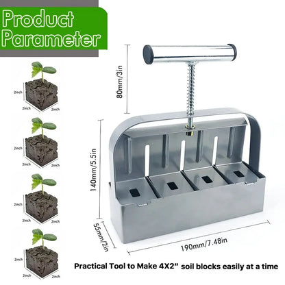 Handheld Seedling Soil Block Maker 2 Inch Soils Blocking Tool Used for Seedling Greenhouse Garden Supplies [GAR]