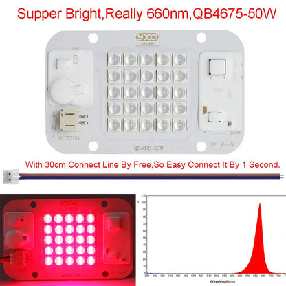 YXO Hydroponice AC 220V 20w 30w 50w Dob Cob LED Grow Light Chip Full Spectrum 380nm-780nm For Indoor Plant Seedling Grow Flower [GAR]