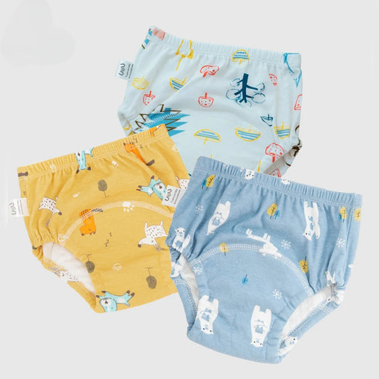 6 Layer Waterproof Reusable Cotton Baby Training Pants Infant Shorts Underwear Cloth Baby Diaper Nappies Panties Nappy Changing [UND]