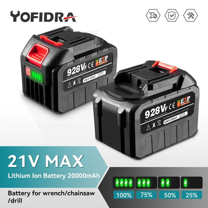 Yofidra 388VF Battery Rechargeable 22500mah 15000mah Lithium Ion Battery 928VF Li-ion Battery For Makita Electric Power Tool [BAT]