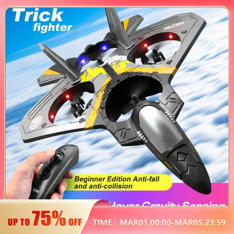 V17 RC Remote Control Airplane 2.4G Remote Control Fighter Hobby Plane Glider Airplane EPP Foam Toys RC Drone Kids Gift [TOYS]