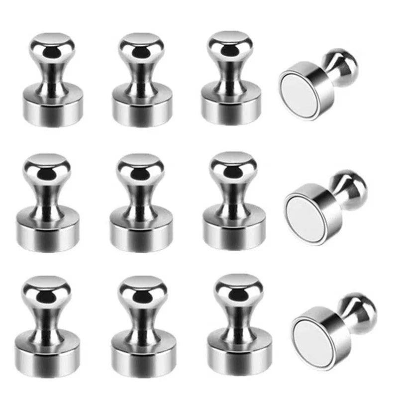 10pcs Super Strong Neodymium Magnetic Pushpins Sucker Thumbtack Durable Steel Magnet Push Pin for Refrigerator Whiteboard [MAG]