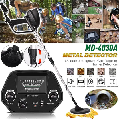 MD-4030 Metal Detector Underground Gold Detector Outdoor Gold Digger Length Adjustable Treasure Hunter Seeker Portable Detector [MTL]