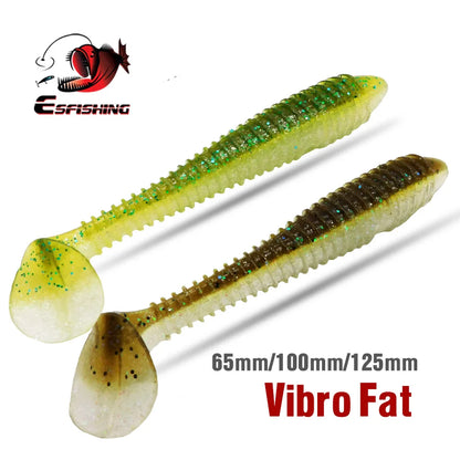 KESFISHING Lure Shad Swimbait Vibro Fat 2.6in 4in 5in Artificial Soft Silicone Bait Leurre Souple Pesca Shrimp Smell Add Salt [SPT]