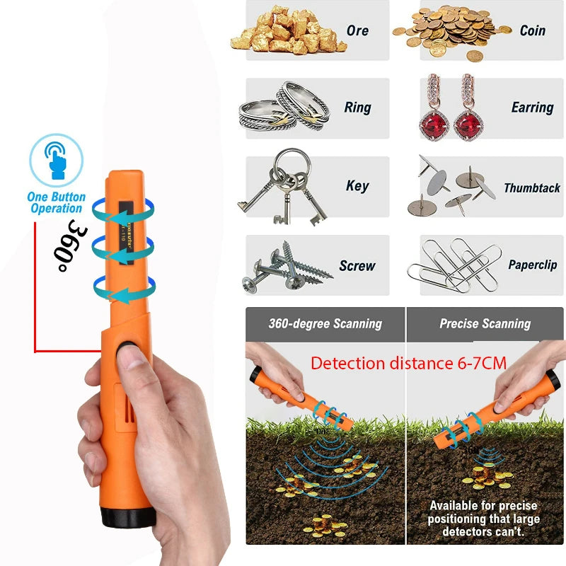 Portable TC-110 Metal Detector pointer Pinpoint GP-pointer Hand Held Metal Detector Positioning Rod Detector IP68 waterproof [MTL]