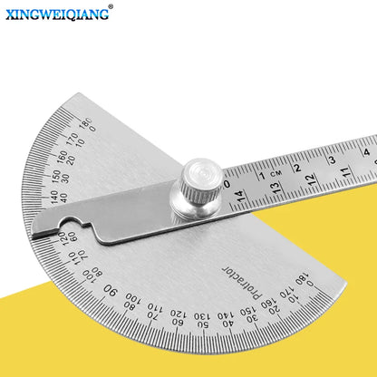 145mm stainless steel 180 protractor angle meter measuring ruler rotary mechanic tool ruler protractor [MTR]