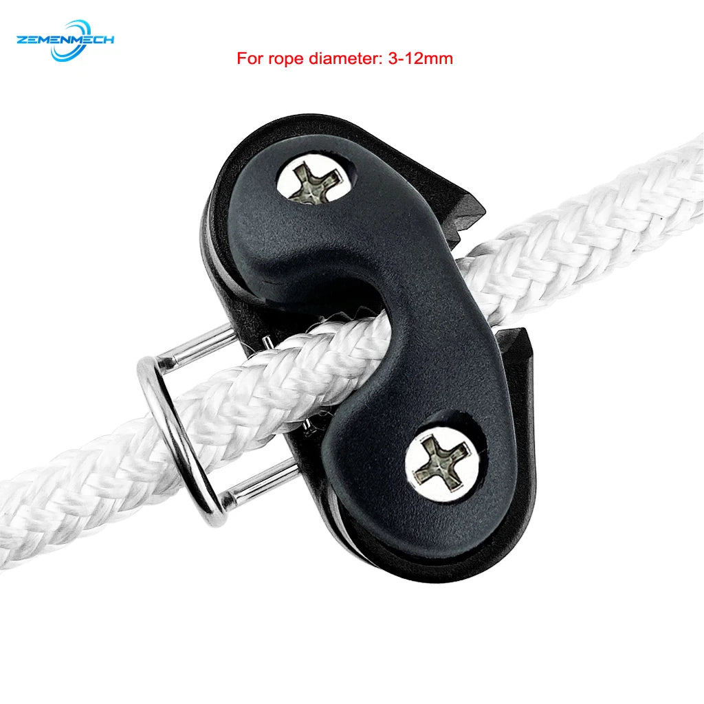 Boat Accessories Black Composite Ball Bearing Cam Cleat with Leading Ring Pilate Equipment Fast Entry Rope Wire Fairlead Sailing [MRN]