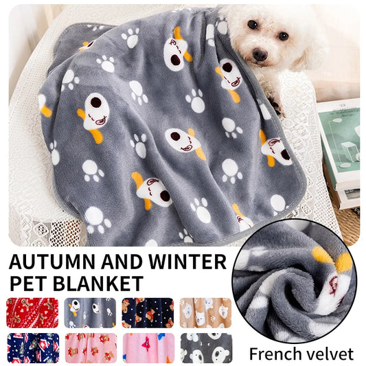 Warm Soft Pet Dog Blanket Mat Plush Thin Pet Sleeping Blanket for Dogs Cats Warm Breathable Cat Cover Blanket Pet Dog Supplies [PET]