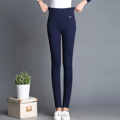 Elegant High Waist Skinny Pencil Pants Women Oversize S-6XL All-Match Stretch Casual Trousers Womens Pantalons De Mujer 2023 [WOM]