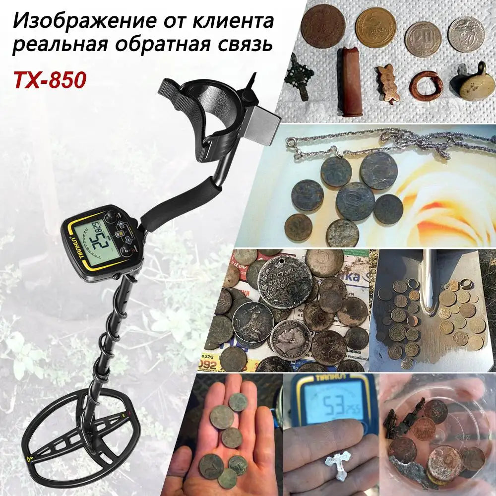 Metal Detector TX850 Professional Underground  Depth 2.5m Search Finder Gold Detector Treasure Hunter Detecting Waterproof [MTL]