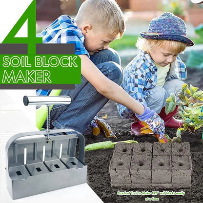 Handheld Seedling Soil Block Maker 2 Inch Soils Blocking Tool Used for Seedling Greenhouse Garden Supplies [GAR]