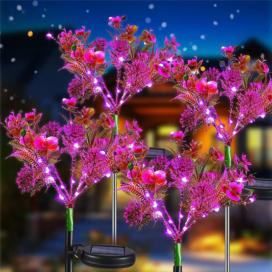 1pc Solar Light Outdoor Garden Decorative Solar Powered Phalaenopsis Flower Light Waterproof IP65 Gardening Gifts for Women [SLG]