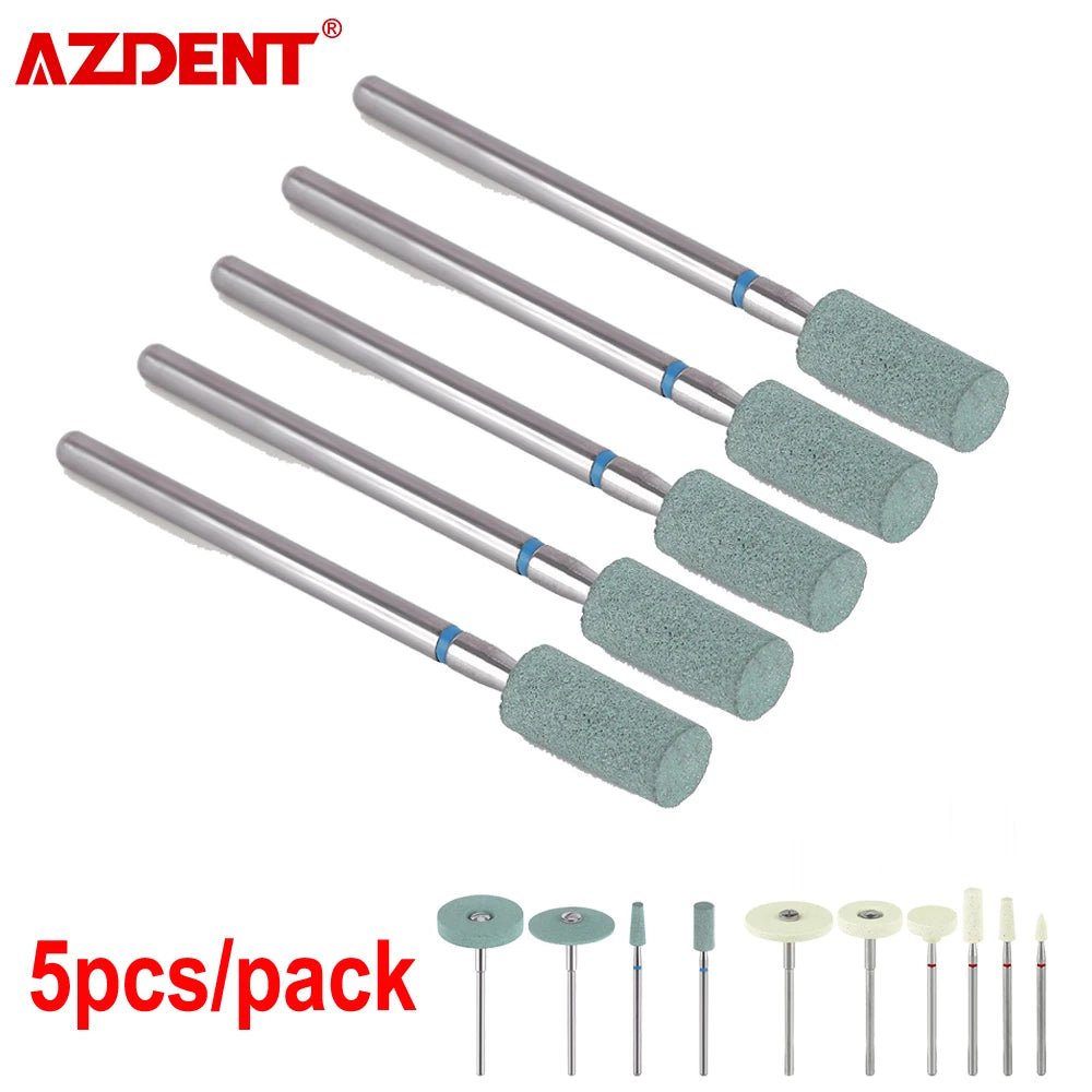 AZDENT 5pcs Dental Polisher Ceramic Diamond Grinding Head Stone Zirconia Ceramics Emax Crowns Grinder Quick Polishing Burs [DEN]