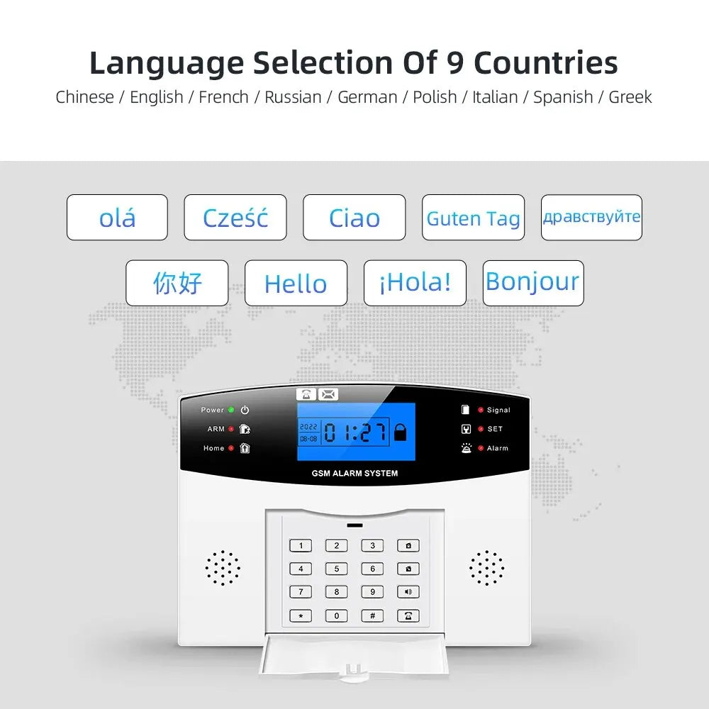 Keypad GSM Wifi Alarm Security 433MHz Wireless Smart Home Burglar Alarm System APP Control Motion Detector Door Sensor [SEC]