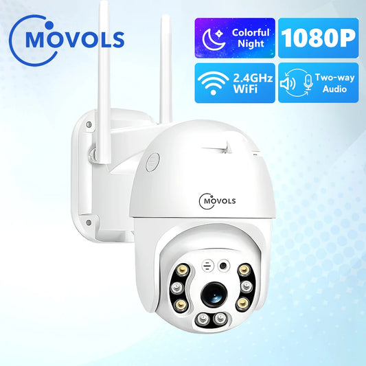 Movols 2mp PTZ WIFI IP surveillance cameras  Wireless security 1080P Audio CCTV  Smart Home Outdoor Color Night vision [SEC]