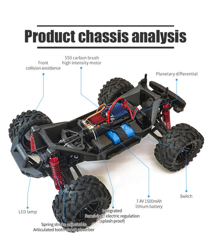 RC Car 1/10 4WD 2.4G Remote Control Car 550 Carbon Brush Strong Motor Drift Off-Road Desert Racing Car Remote Truck Toys [TOYS]