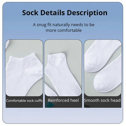 10 Pairs Women/Men Boat Socks Invisible Low Cut Silicone Non-slip Summer No-show Ankle Socks Solid Color Casual Breathable [SOX]