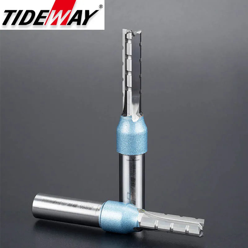 Tideway 1/2 Shank 3 Flutes Cutting Straight Router Bit TCT Cutters Woodworking CNC Trimming Slot Bits Milling Cutter for Wood [PTO]