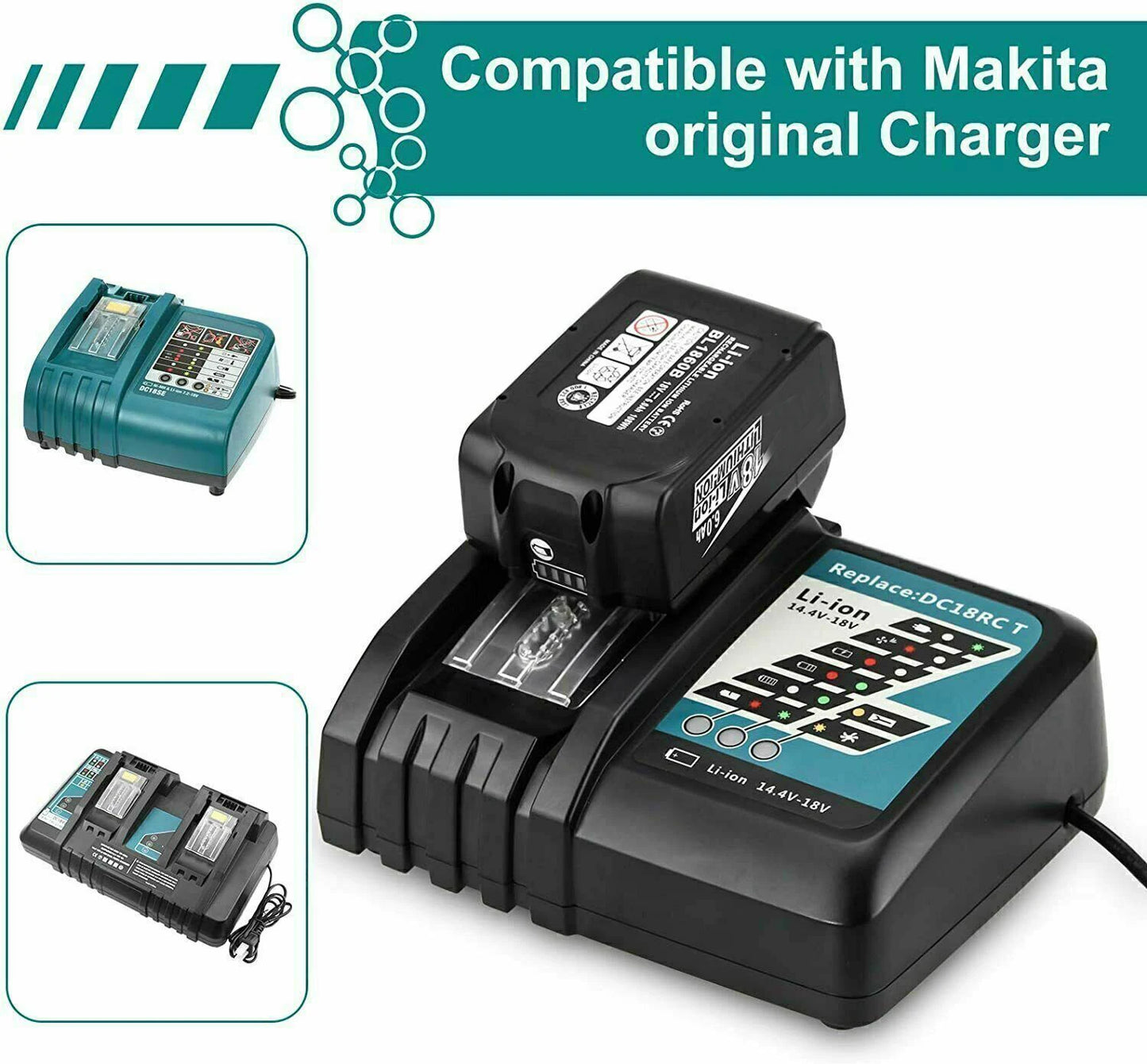 Battery 18v for Makita BL1860 BL1850B BL1850 BL1840 BL1830 screwdriver battery & charger 18v Replacement Power Tool Batteries. [BAT]