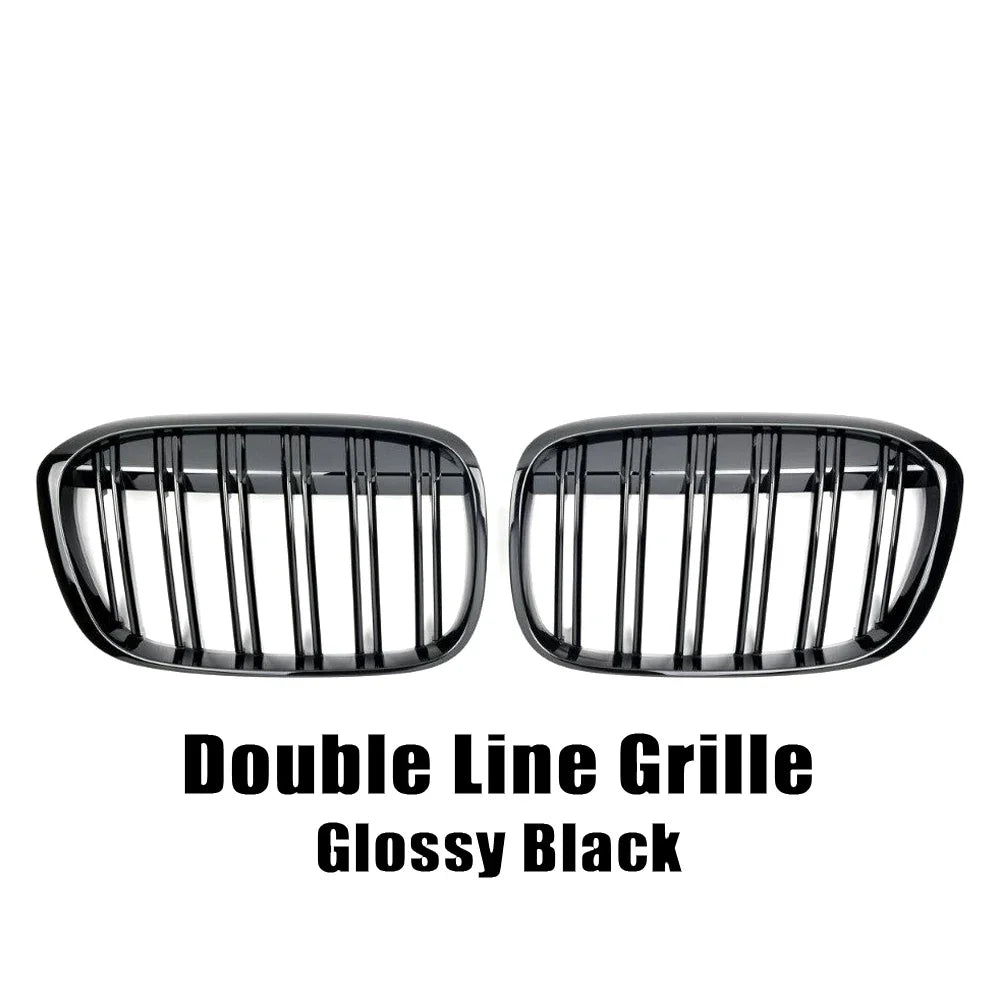 XVIP Glossy Black Diamonds Style Front Bumper Kidney Grilles For BMW X1 F48 F49 2016-2019 Shiny Line Style Upper Racing Grilles [BDK]