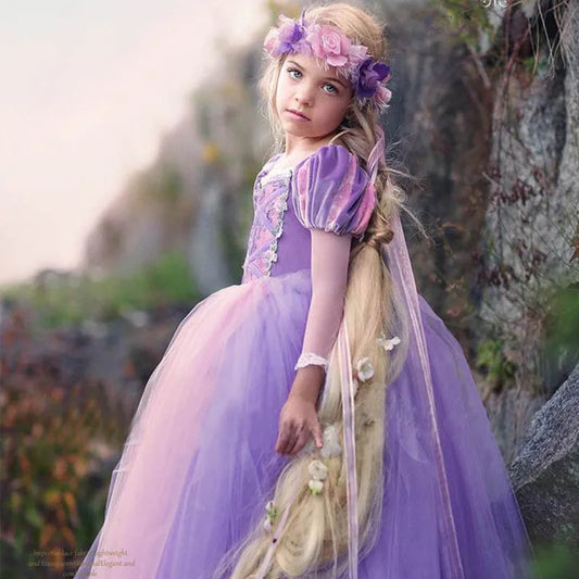 Princess Dress Girls Kids Halloween Cosplay Costume Carnival Party Fancy Dress Up Role Play Clothes Children Christmas Disfraz [COS]