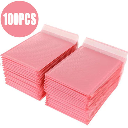 100pcs Bubble Mailers Padded Envelopes Pearl film Gift Present Mail Envelope Bag For Book Magazine Lined Mailer Self Seal Pink [OFF]