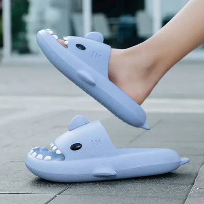 2024 New Summer Shark Slippers Women Slides Men Bathroom Flip Flops Home Anti-Skid Flat Shoes Outdoor Children's Funny Sandals [SHO]