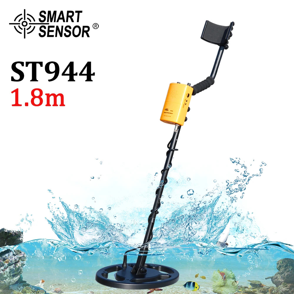 Metal Detector UnderGround depth 1.8m Coil Waterproof Scanner Finder Tool 2000mAh Battery Gold Digger Treasure Seeking Hunter [MTL]