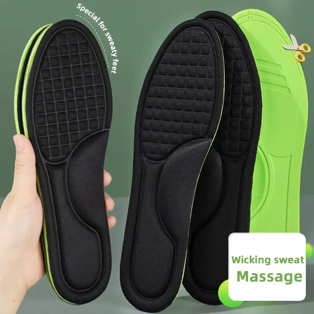 Unisex Memory Foam Orthopedic Insoles Deodorizing Insole For Shoes Sports Absorbs Sweat Soft Antibacterial Shoe Accessories [SHO]