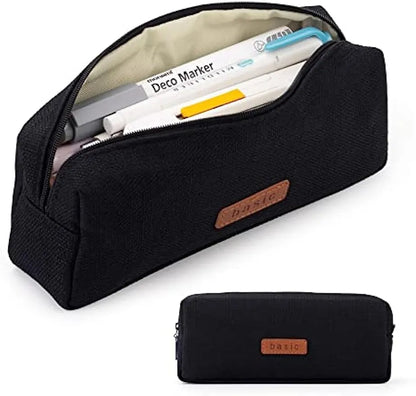 Canvas Pencil Case Student Pouch Coin Cosmetic Bag Office Stationery Organizer For Teen Girl Boy School Supplies [CSM]