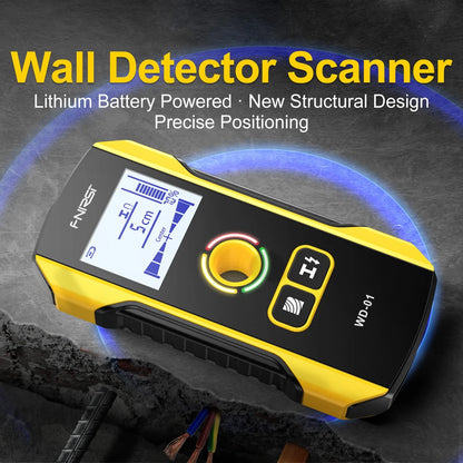 FNIRSI WD-01 Metal Detector Wall Detector Scanner Wooden AC Wires Metal Pipes Rebars Detecting Tool Indicator Light Positioning [MTL]