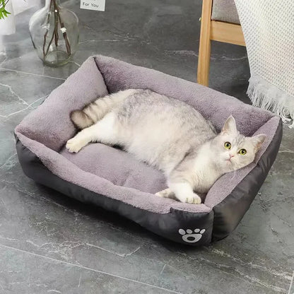 Large Pet Cat and Dog Bed Warm Comfortable Dog House Soft PP Cotton Nest Dog Basket Mat Universal Waterproof Cat Bed [PET]