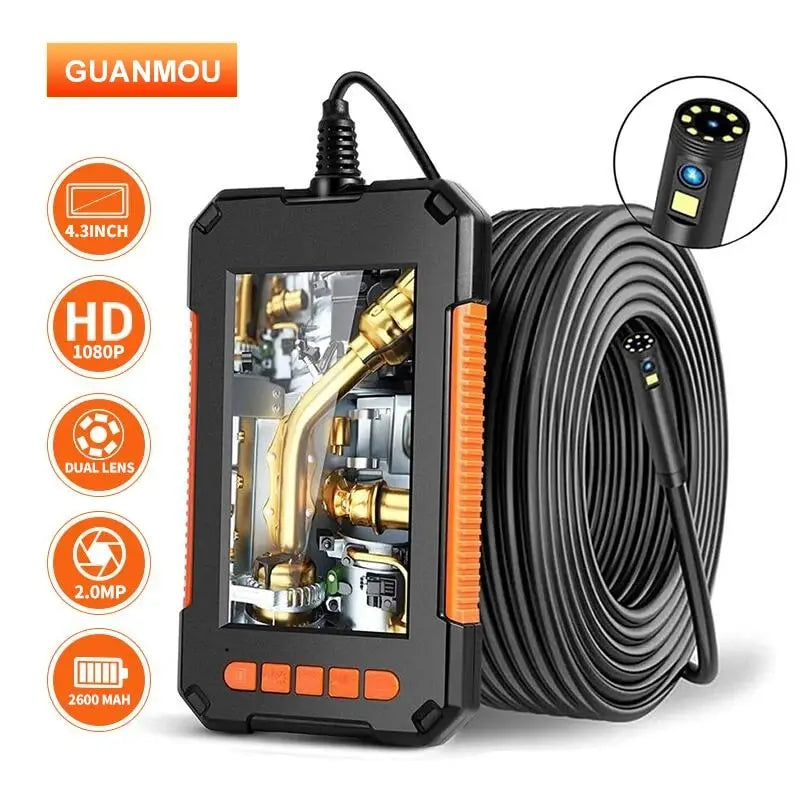 Industrial Endoscope Camera 1080P 4.3 "Single Dual Lens HD1080P Car Inspection Borescope IP68 Waterproof Sewer Camera With LED [CAR]