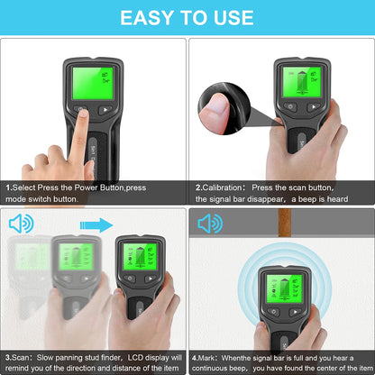 5 in 1 Metal Detector Professional Pipe Detector and Cables on Wall AC Voltage Firewire Detection Electric Box Detector Scanner [MTL]