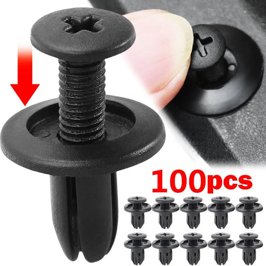 5/100pcs 8mm Plastic Rivets Fasteners Screw Car Bumper Fender Black Rivet Car Fastener Clips for Toyota Focus Kia Nissan Yamaha [CAR]