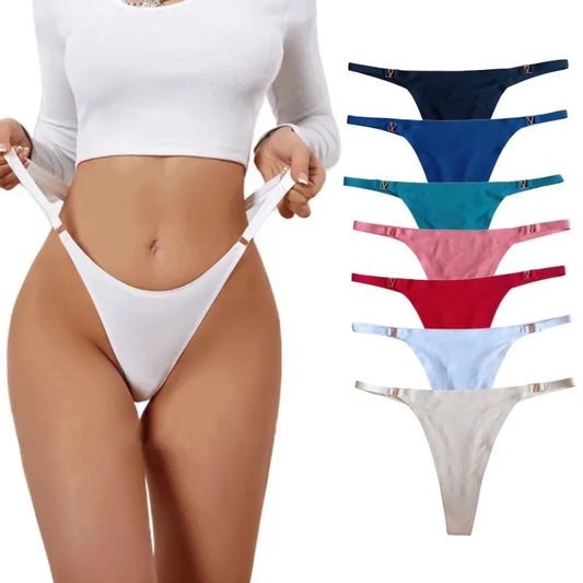 Sexy Women Seamless Thong Low Waist Lingerie Ice Silk Women's Panties G-String T-Back Sexy Thongs Ladies Comfortable Underwear [GRM] [UND]