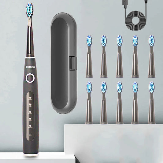 Electric Toothbrush Sonic Rechargeable Top Quality Smart Chip Toothbrush Head Replaceable Whitening Healthy Best Gift  [HAP]