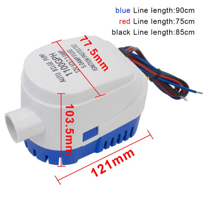 1pc Water Pump 12V Automatic Boat Bilge Pump Electric 1100GPH Boat Accessories Marine 12 Volt Submersible Seaplane Houseboat [MRN]