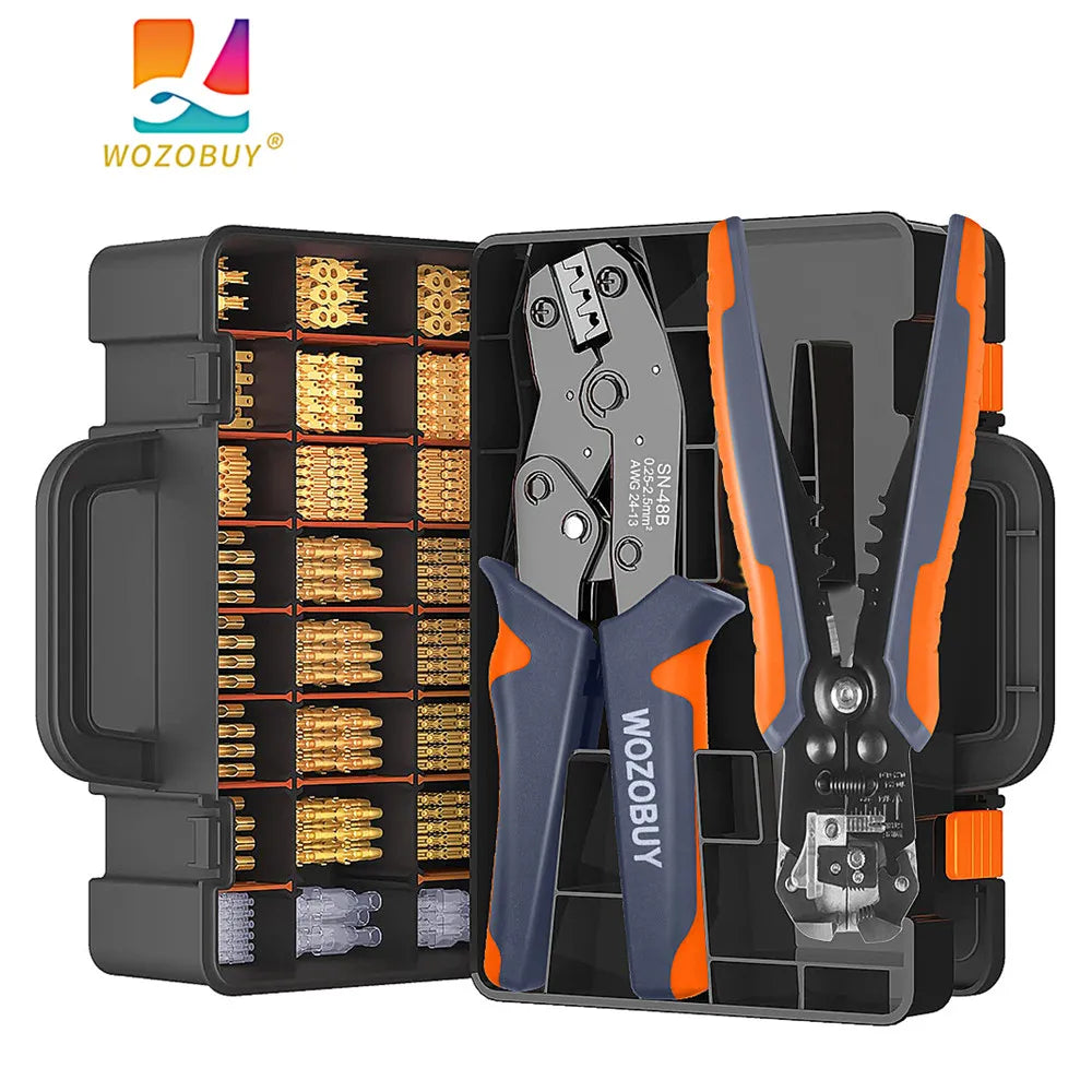 WOZOBUY SN-48B Pin Crimping Tools 2.8/4.8/6.3mm 22-13AWG Crimper 0.5-2.5 mm² for Car Terminals Sets Wire Electrical Hand Tools [HTO]