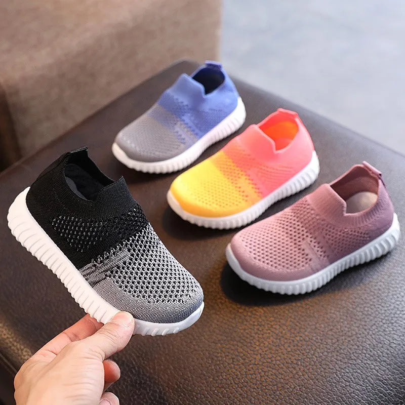 Children Running Sneakers Boys Kids Shoes Mesh Breathable Anti-Slip Walking Patchwork Tenis Toddler Soft Soled Girls Shoes [SHO]