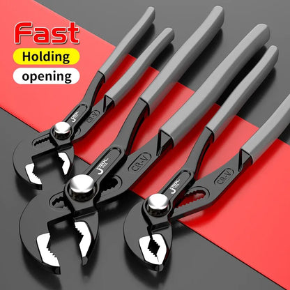 Water Pump Pliers Quick-Release Plumbing Pliers Pipe Wrench Adjustable Water Pipe Clamp Pliers Household Hand Tools Multi-functi [PUM]