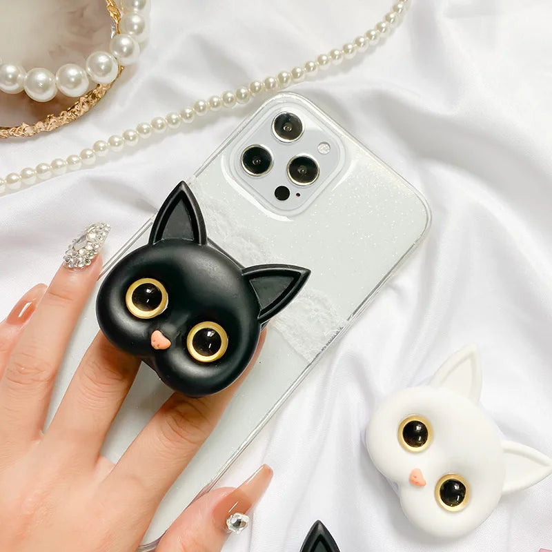 Korea Ins Mirror Mobile Phone Holder Grip Griptok 3D Cat Air Sac Cellphone Bracket Paste Portable Makeup Phone Stand Accessories [MOB]