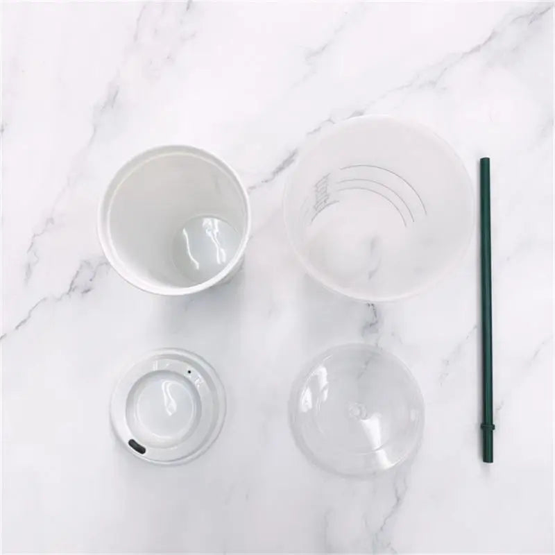 473/710ML Coffee Straw Cup Mugs DIY Plastic Cold Water Cups Portable Reusable Tumbler For Water Coffee Tea Juice Drinking Bottle [MUG]