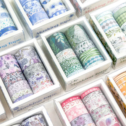 Washi Tapes 10 Roll/Set Kawaii Material Washitape Adhesiva Scrapbooking Sakura Paper Diary Decoration Flower Stickers Stationery [STA]