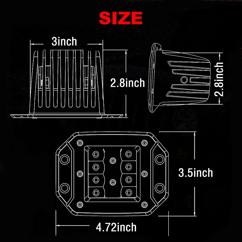 NLpearl 2x 5" 40W Flush Mount LED Work Light Bar for Car Truck Offroad Boat 4WD Atv Spot Beam LED Pods Driving Fog Light 12V 24V [CAR]